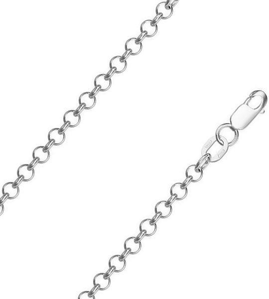 Серебряная цепочка на шею Krastsvetmet NC-22-277-3-0-50 с плетением шопард