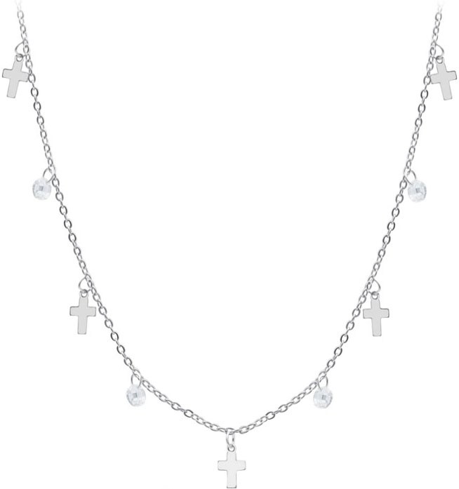 Серебряные крестики на цепочке Silver Wings 051133916A с кубическим цирконием